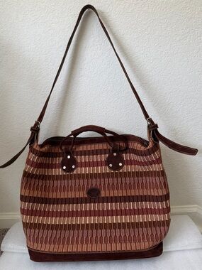 Handmade Weekender Bag, from Antigua Guatemala with Leather Handles & Base